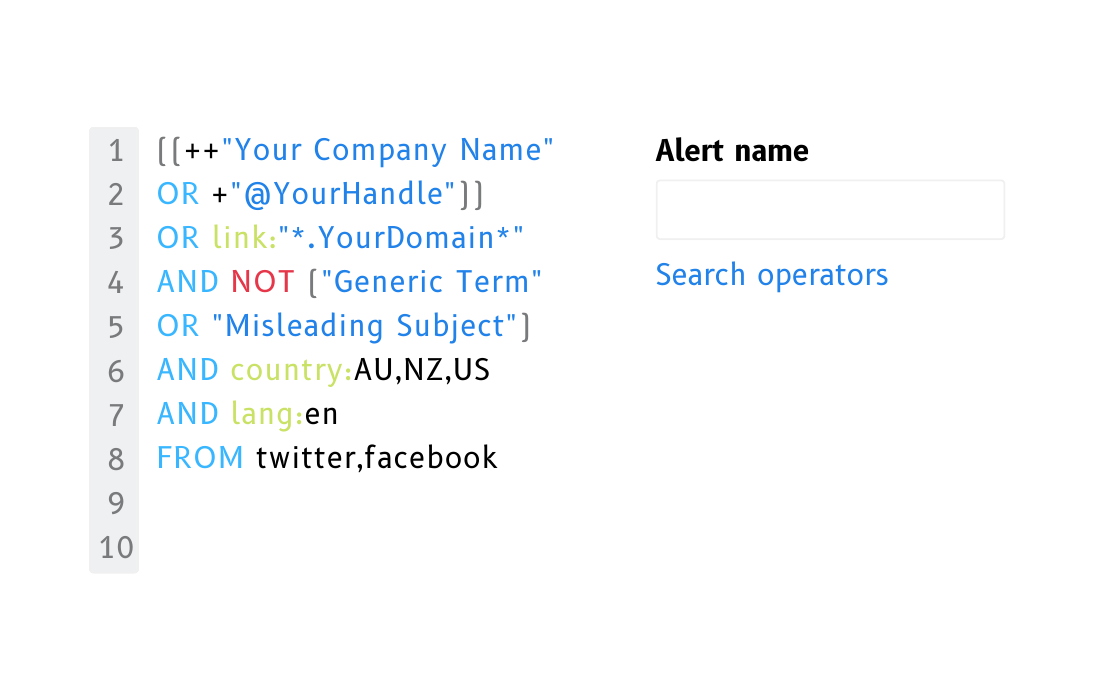 Media Monitoring Boolean Example